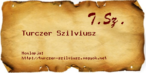 Turczer Szilviusz névjegykártya